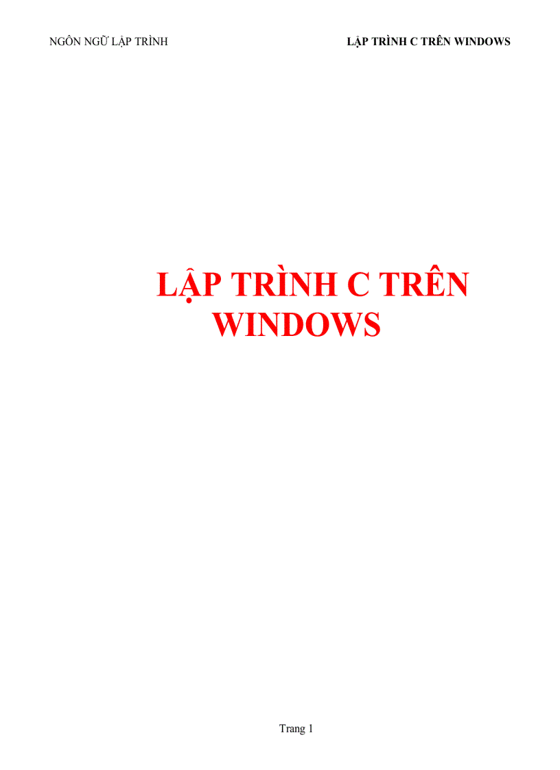 Lập trình C trên Windows