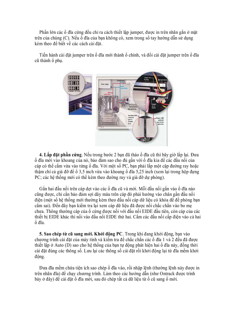 image for page Lắp đặt ổ cứng mới