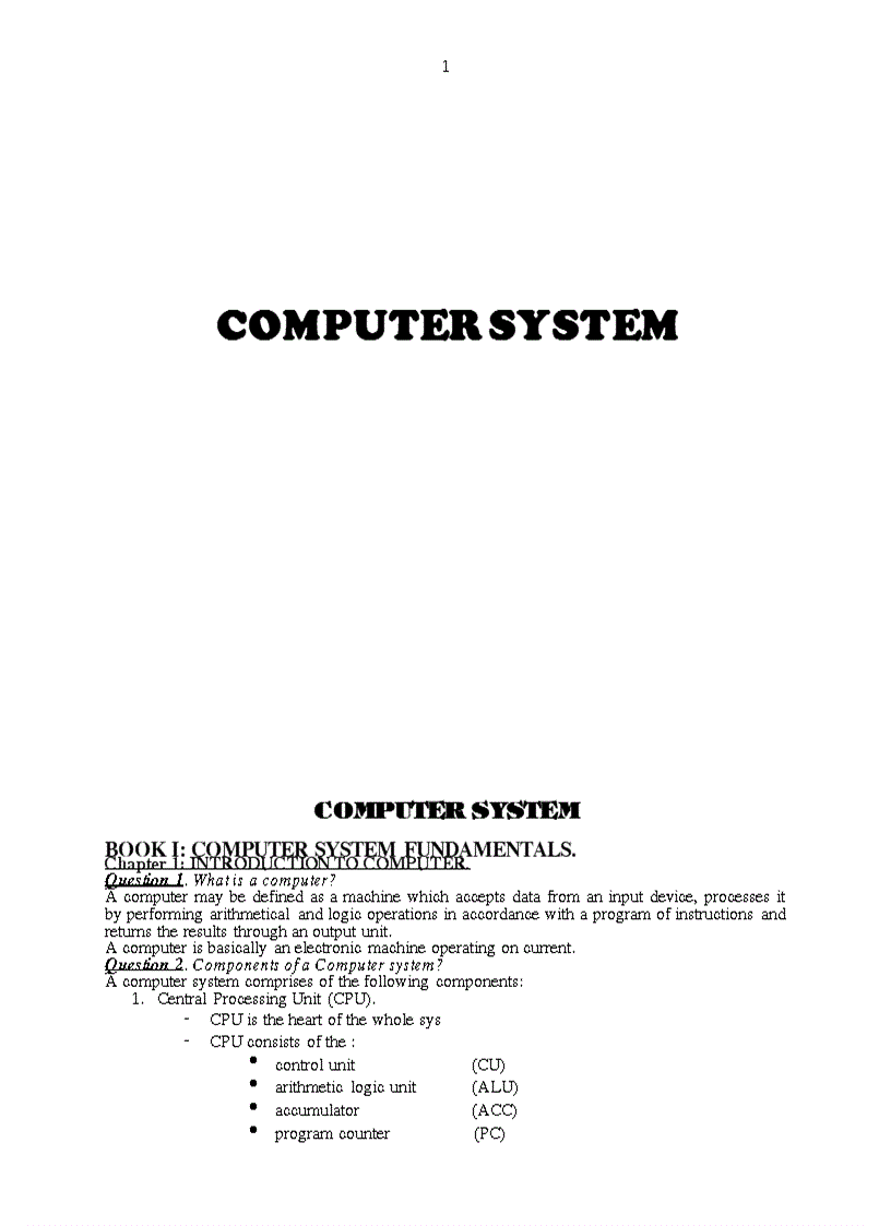 Answer is Computer