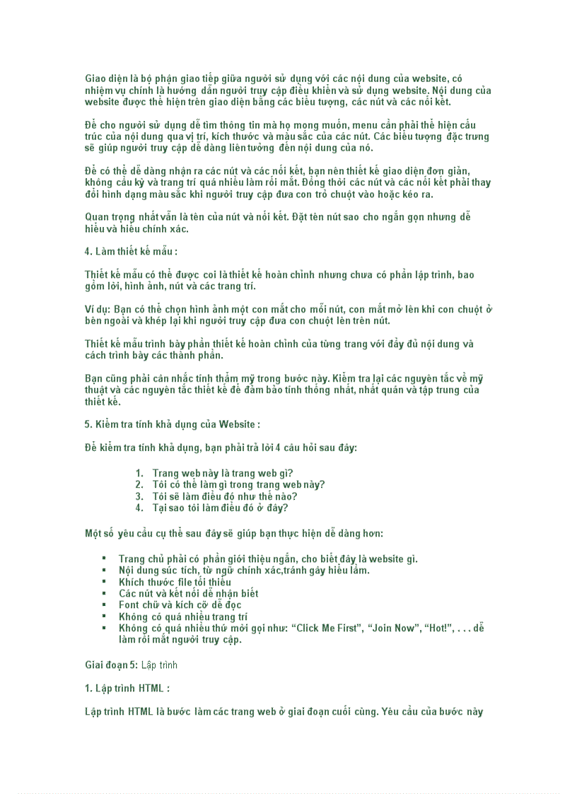 image for page Quá trình làm một web site