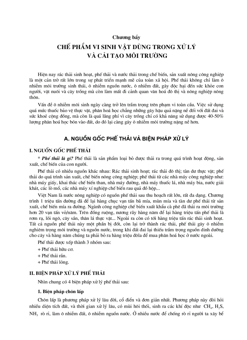 image for page Chế phẩm vi sinh vật dùng trong xử lý và cải tạo môi trường