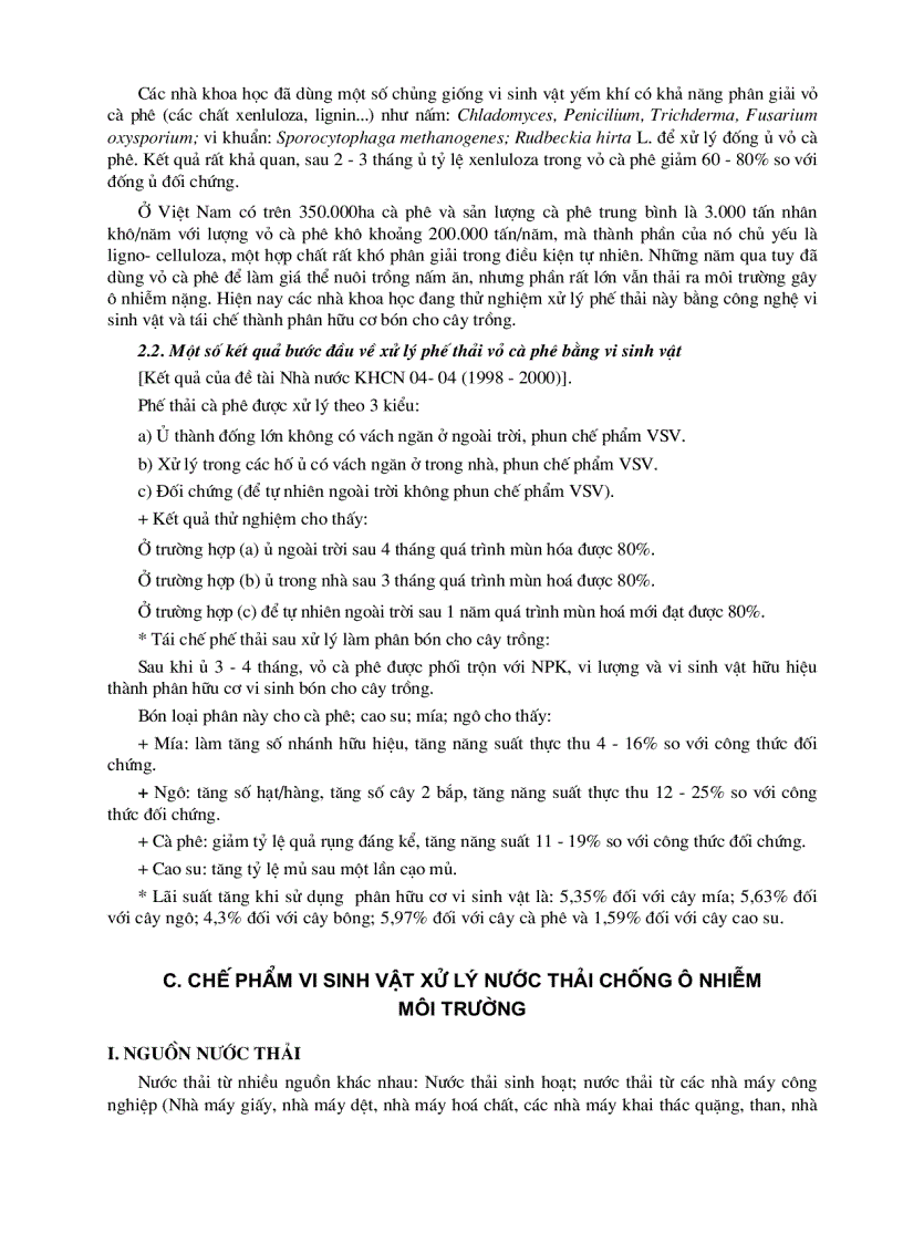 image for page Chế phẩm vi sinh vật dùng trong xử lý và cải tạo môi trường