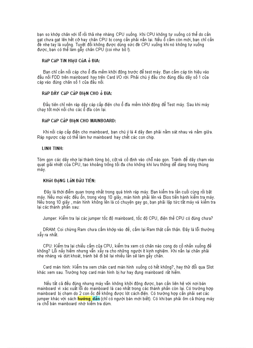 image for page Cần biết khi tự ráp máy tính