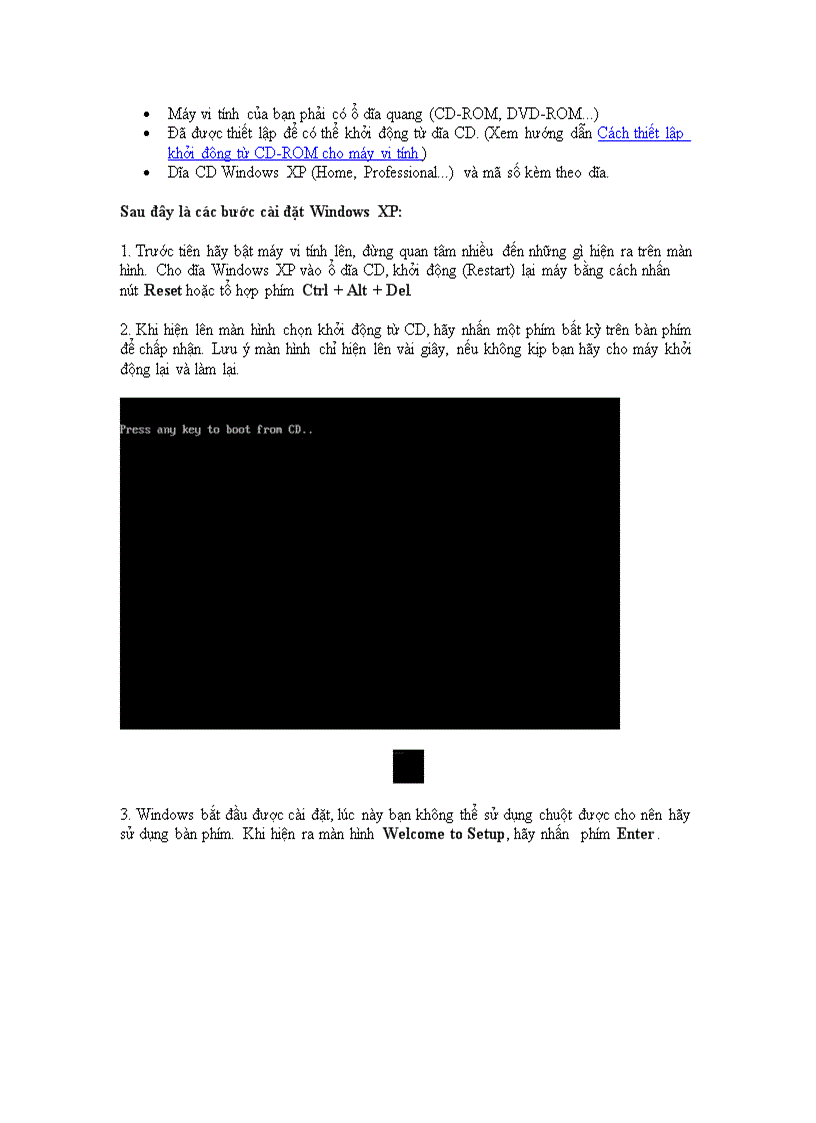 image for page Cách cài lại Win XP