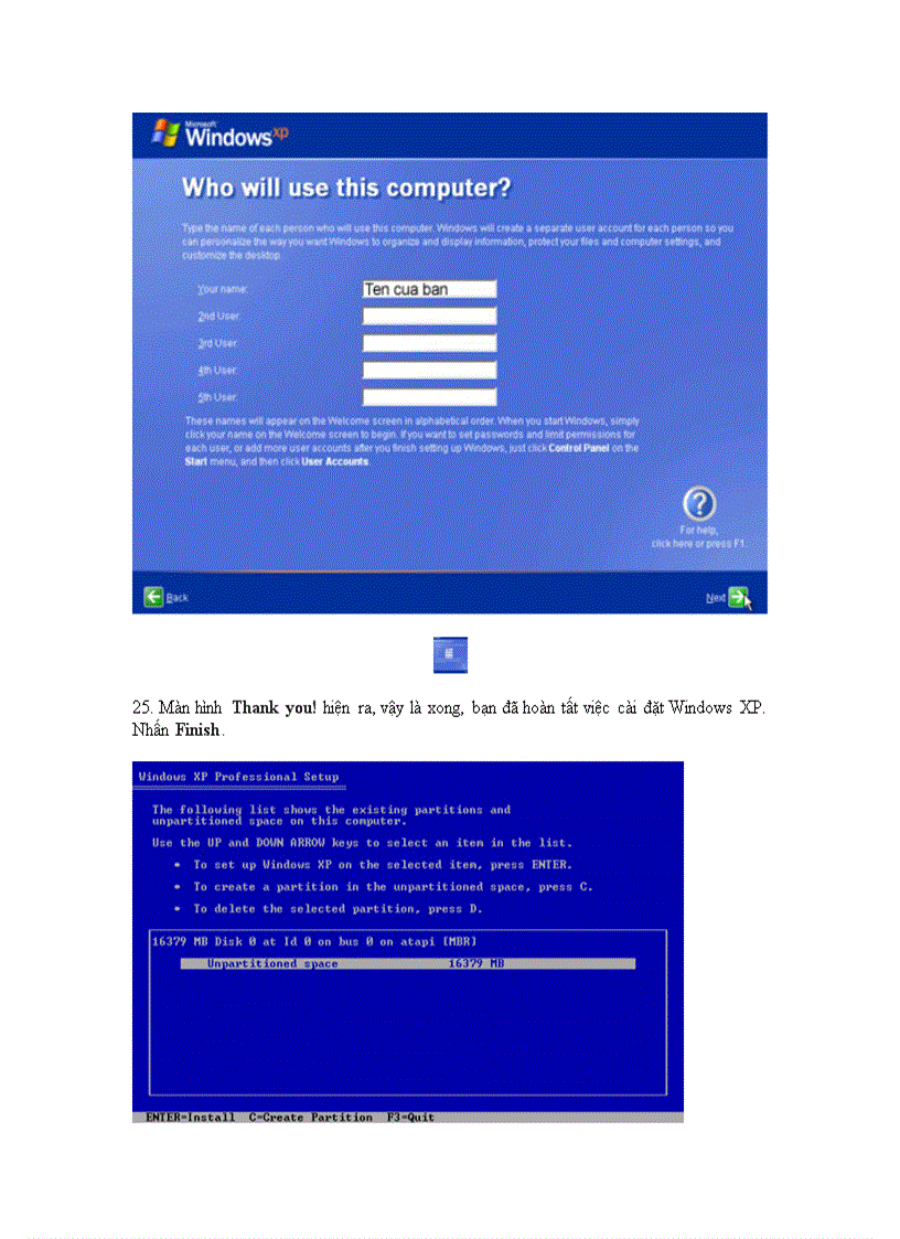 image for page Cách cài lại Win XP