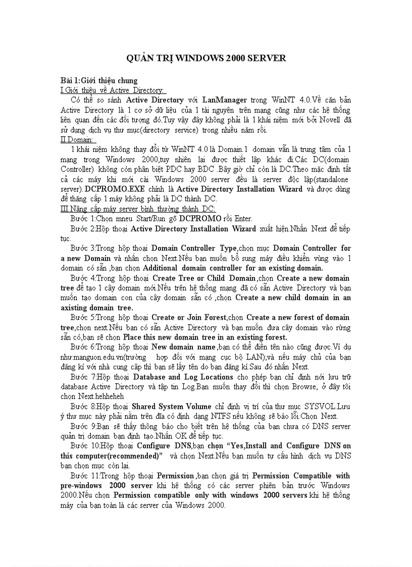 image for page Quản trị windows 2000 server