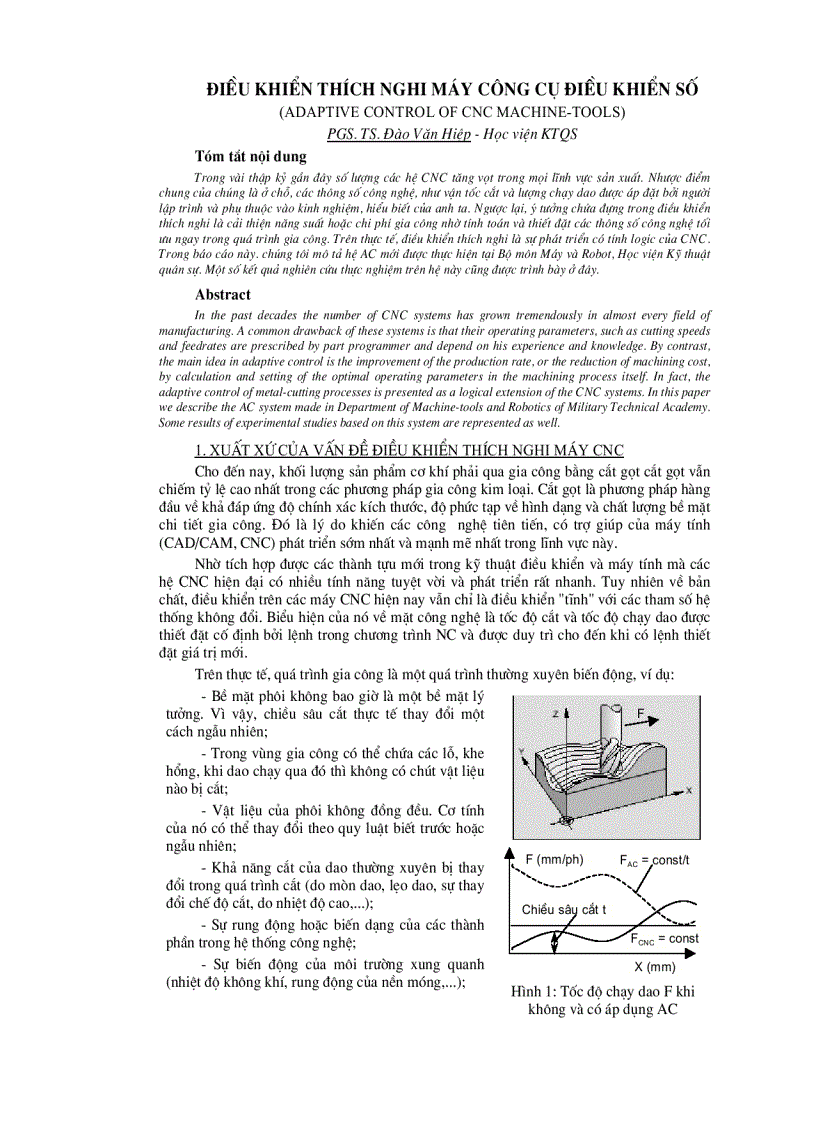 image for page Điều khiển thích nghi máy công cụ điều khiển số
