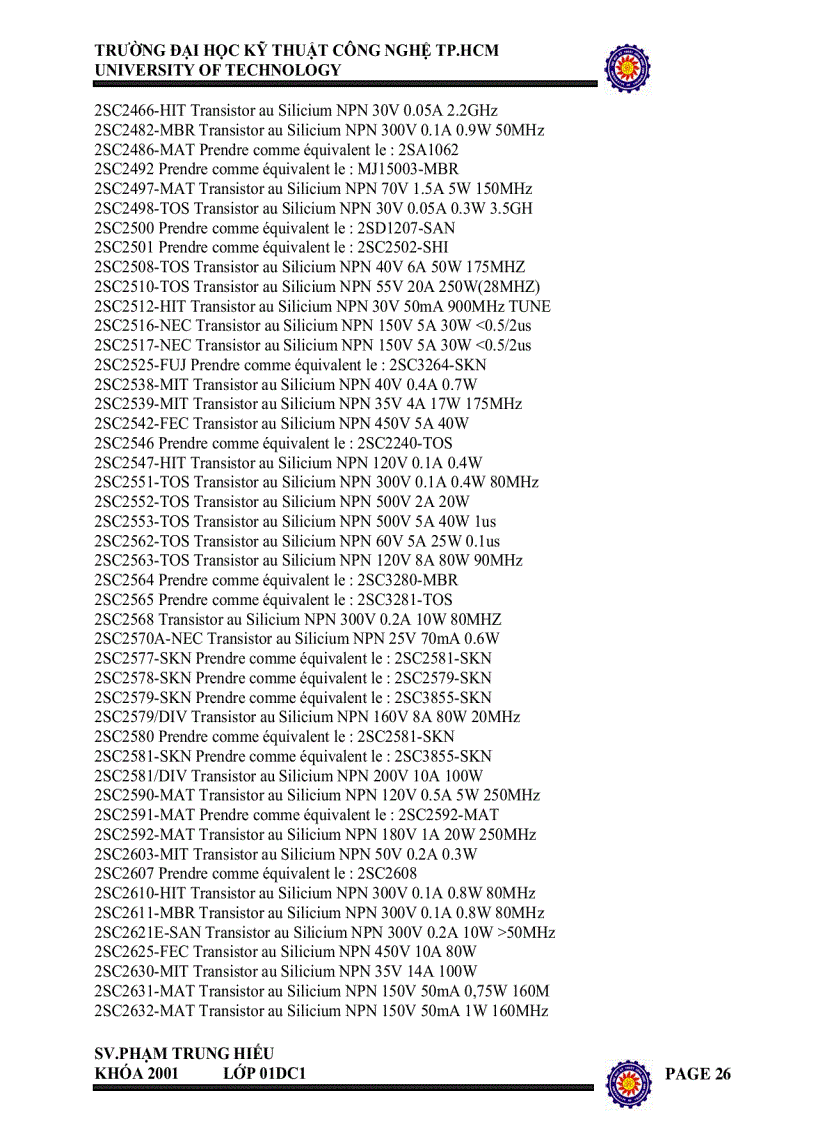 image for page Sổ tay tra cứu transistor