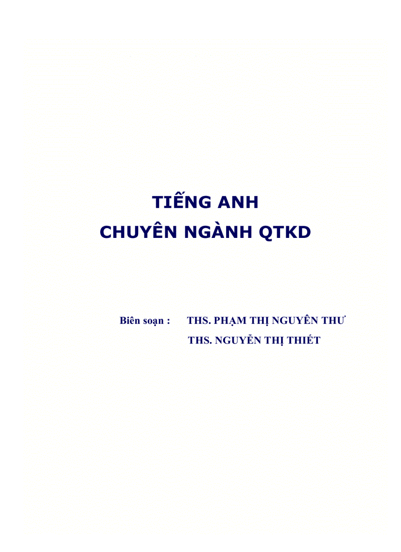 image for page Tiếng Anh chuyên ngành Quản trị kinh doanh
