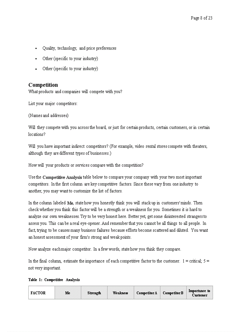 image for page Business Plan for a Startup Business 1