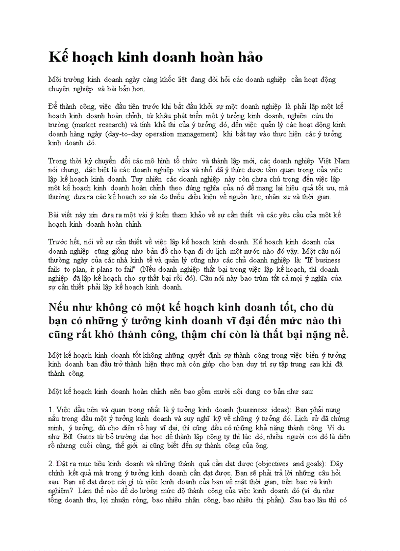 image for page Kế hoạch kinh doanh hoàn hảo 1