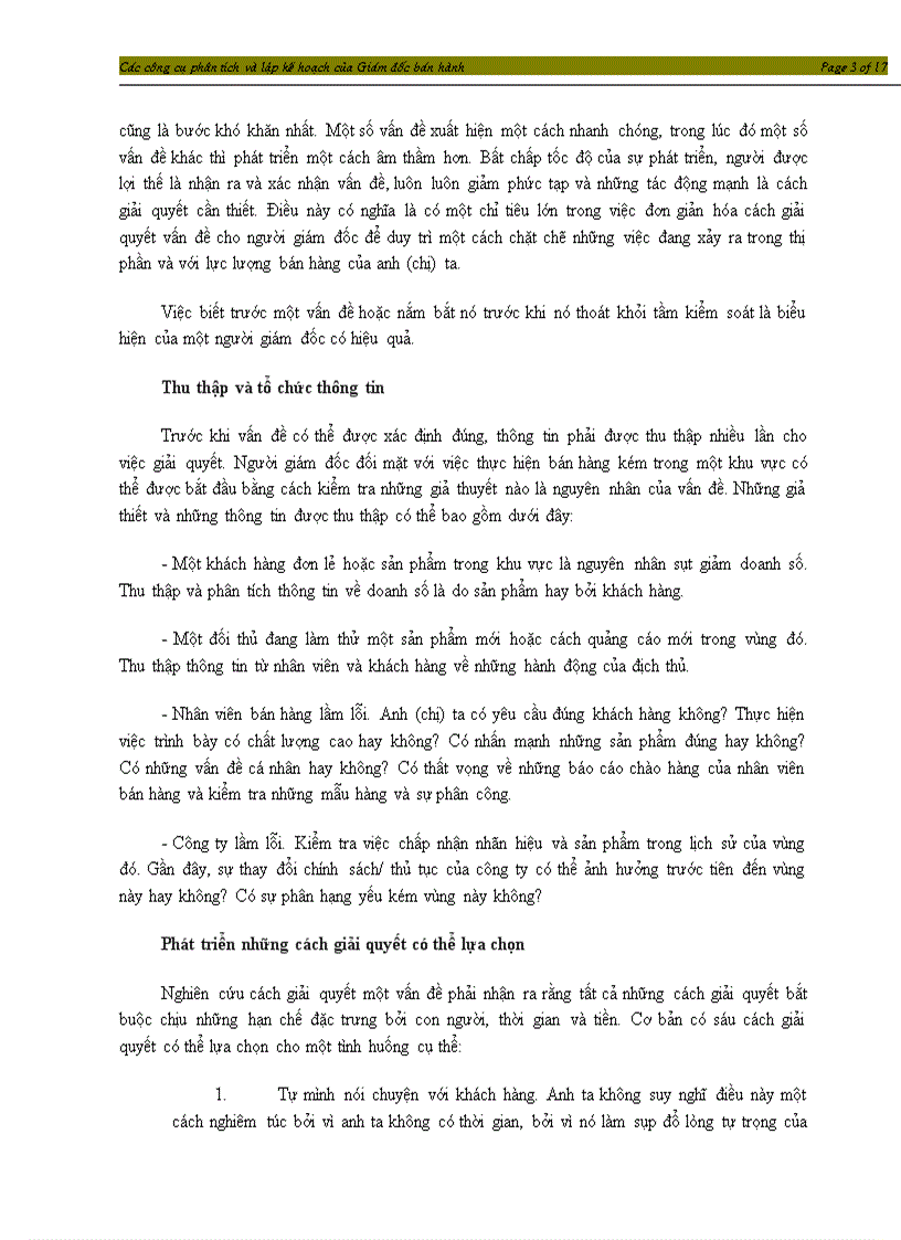 image for page Các công cụ phân tích và lập kế hoạch của giám đốc bán hàng