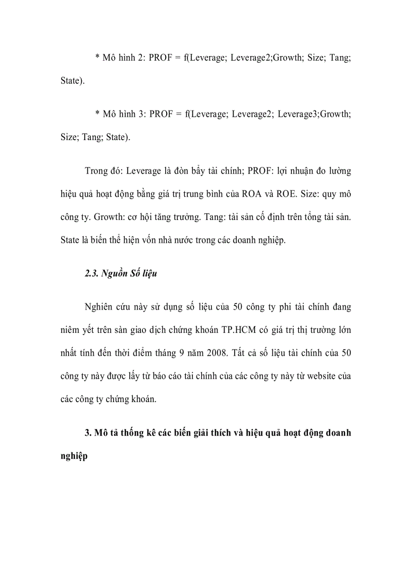 image for page Cơ cấu vốn và hiệu quả hoạt động doanh nghiệp của các công ty niêm yết trên SGDCK TPHCM