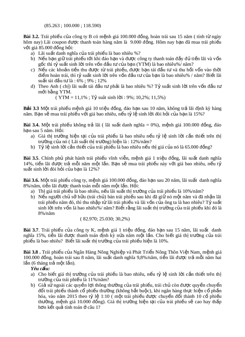 image for page Bài tập môn tài chính doanh nghiệp 1