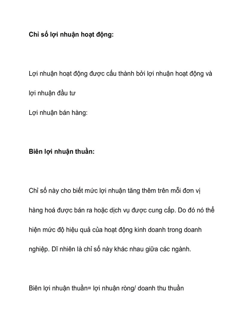 image for page Chỉ số tài chính quan trọng 1