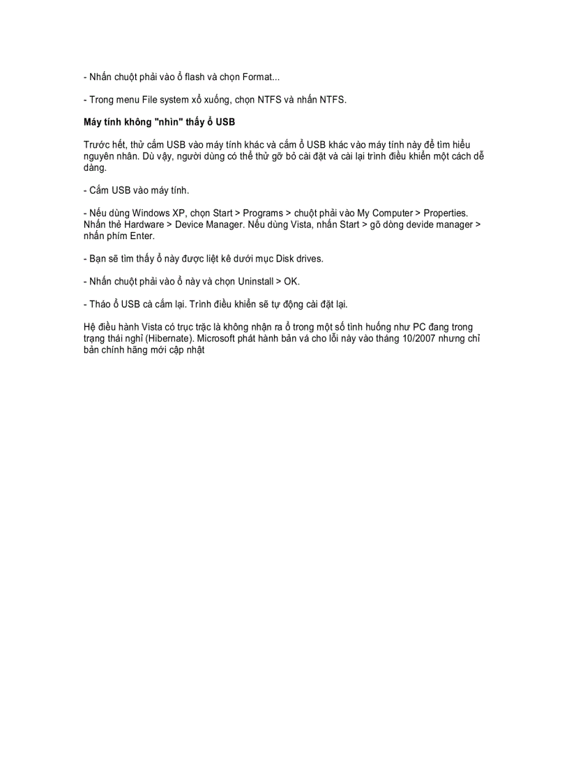 image for page Cách cứu chữa đơn giản cho trục trặc của ổ USB