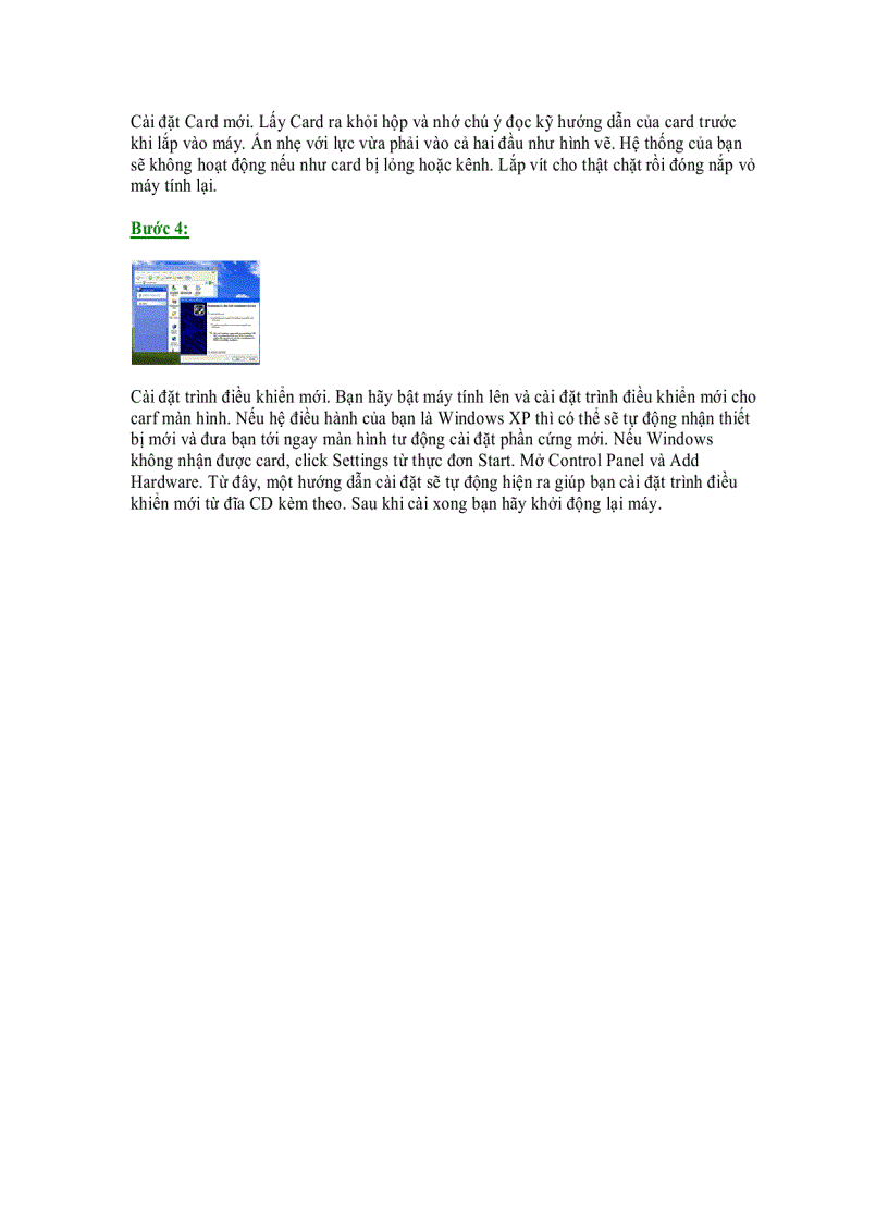 image for page Hướng dẫn lắp và cài Card màn hình mới