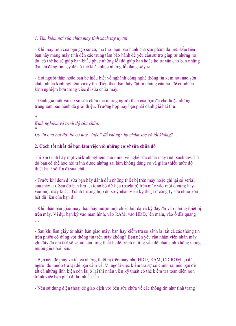 image for page Sử dụng máy tính xách tay sao cho tốt nhất