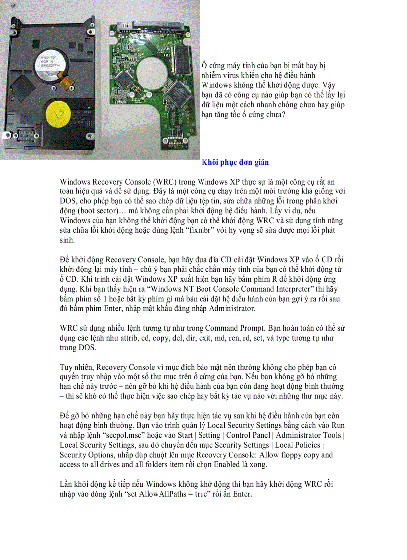 image for page Kỹ năng bảo vệ ổ cứng và dữ liệu Phần II