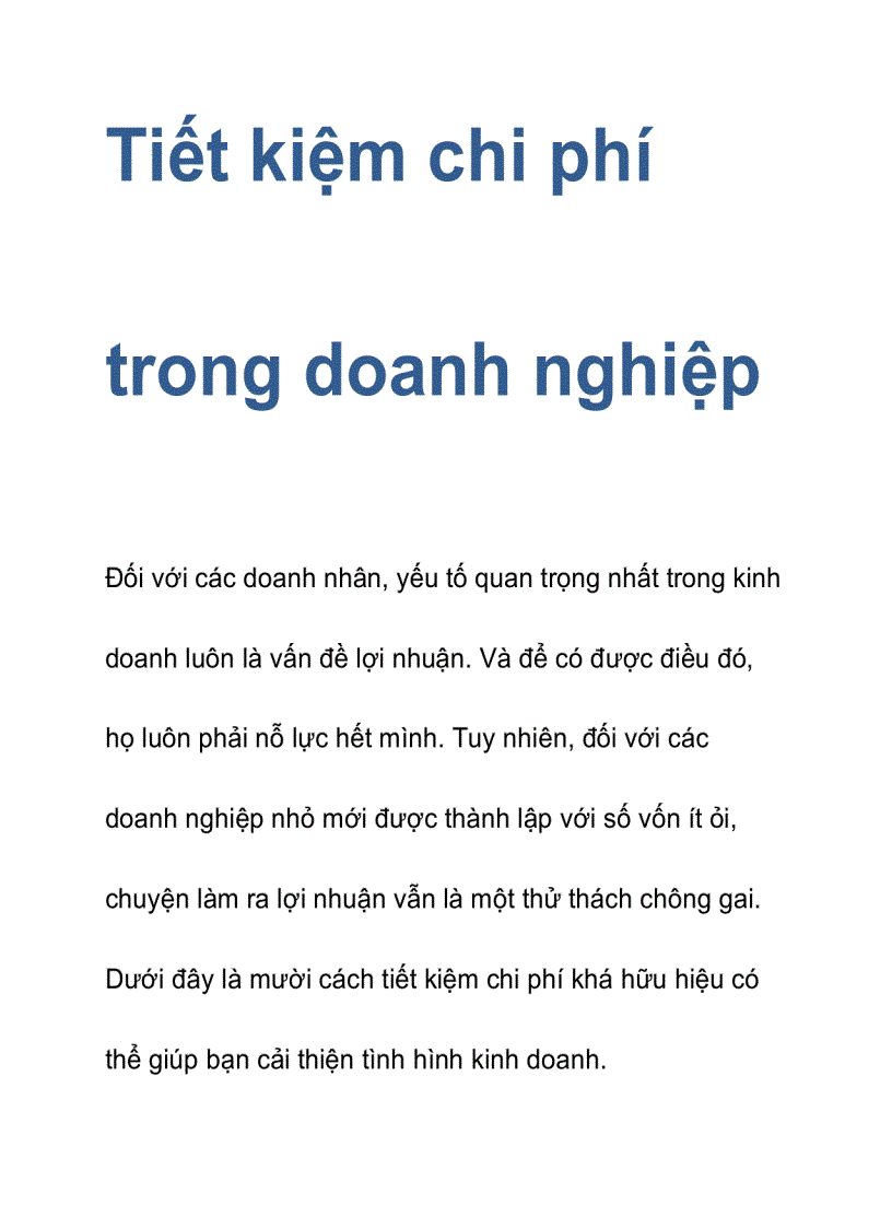 image for page Tiết kiệm chi phí trong doanh nghiệp