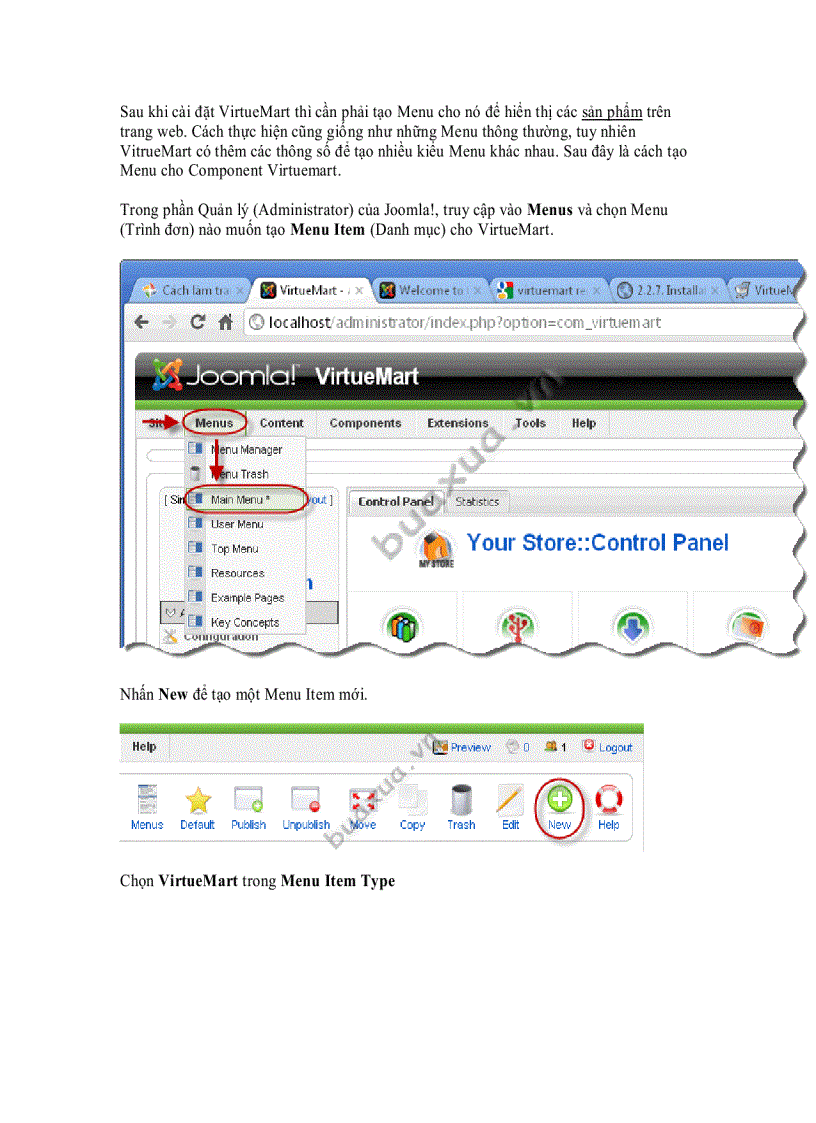 image for page Cách tạo Menu cho Component Virtuemart