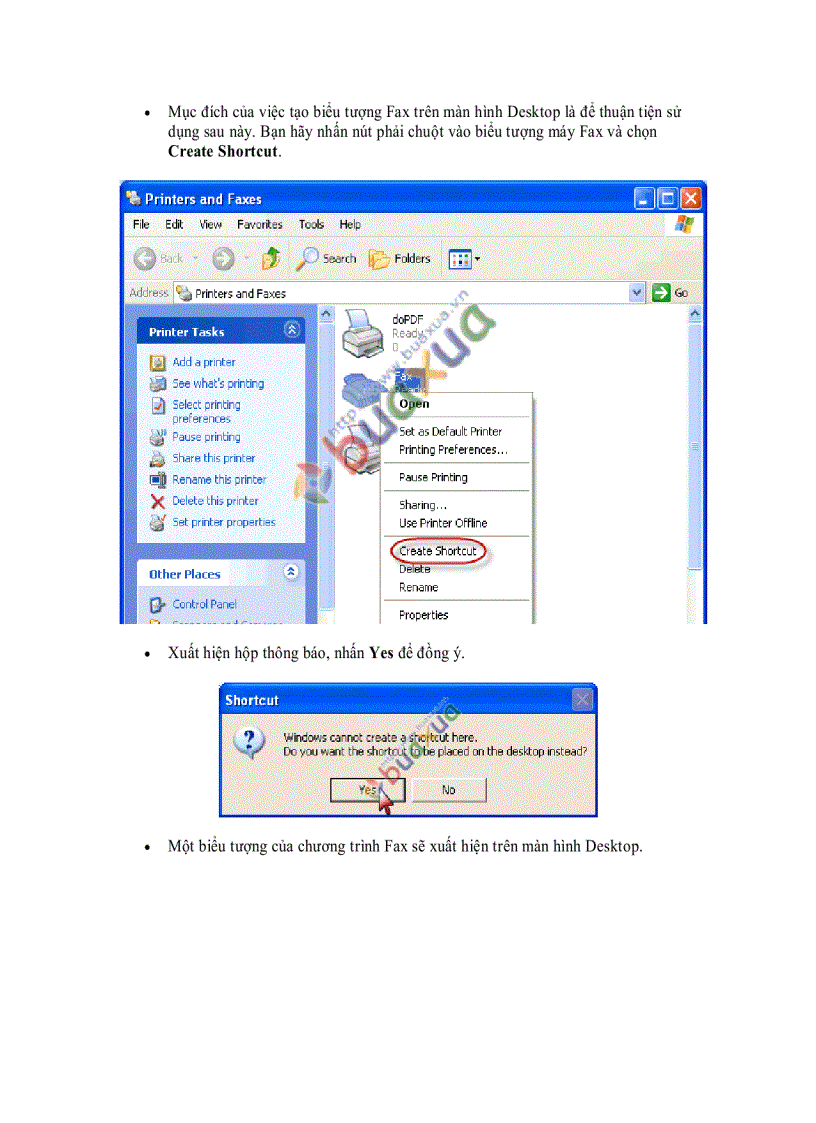 image for page Cách cài đặt chức năng Fax cho máy vi tính