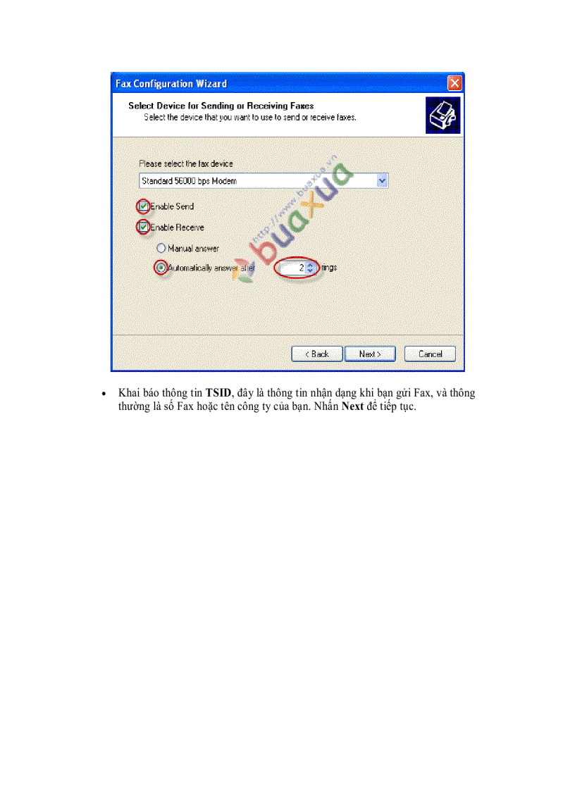 image for page Cách cài đặt chức năng Fax cho máy vi tính