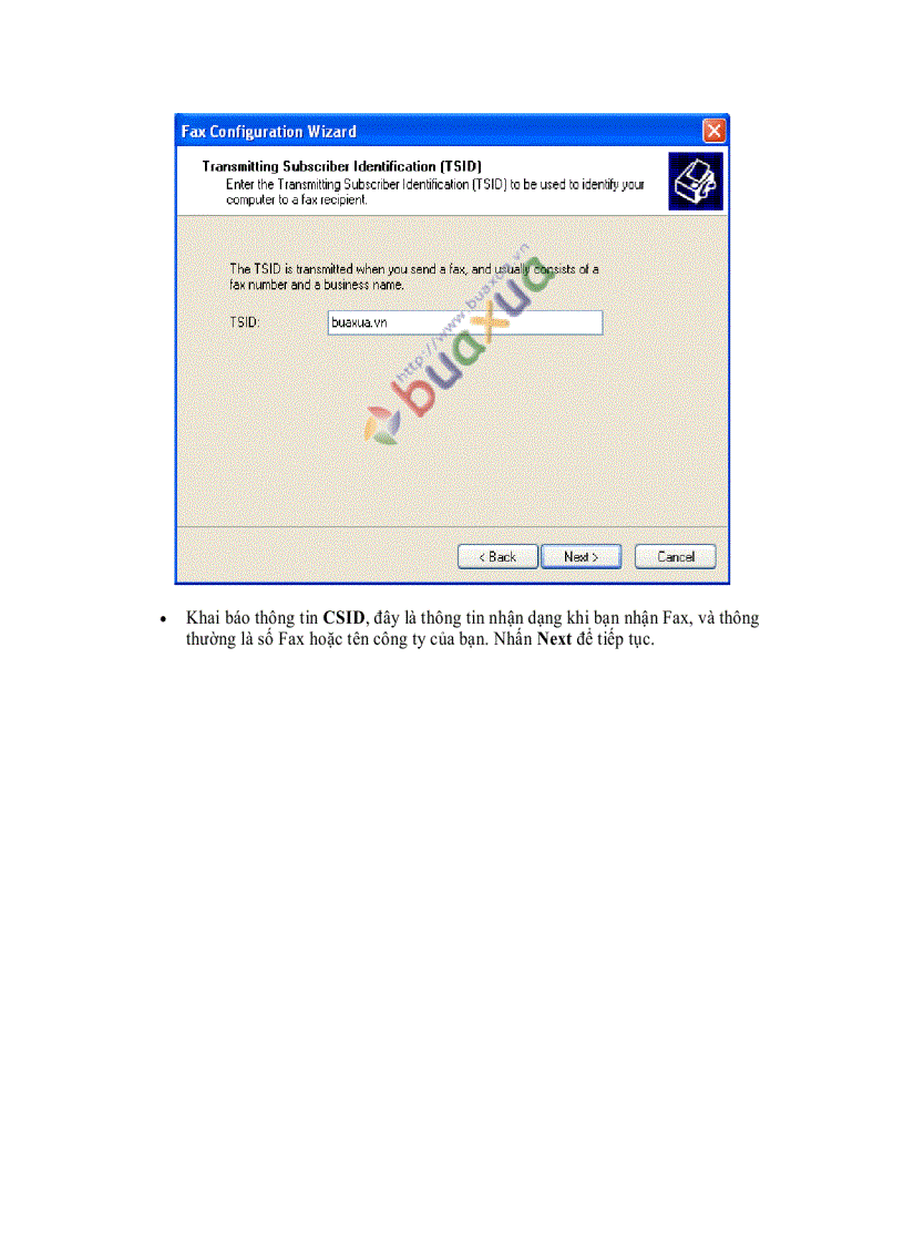 image for page Cách cài đặt chức năng Fax cho máy vi tính
