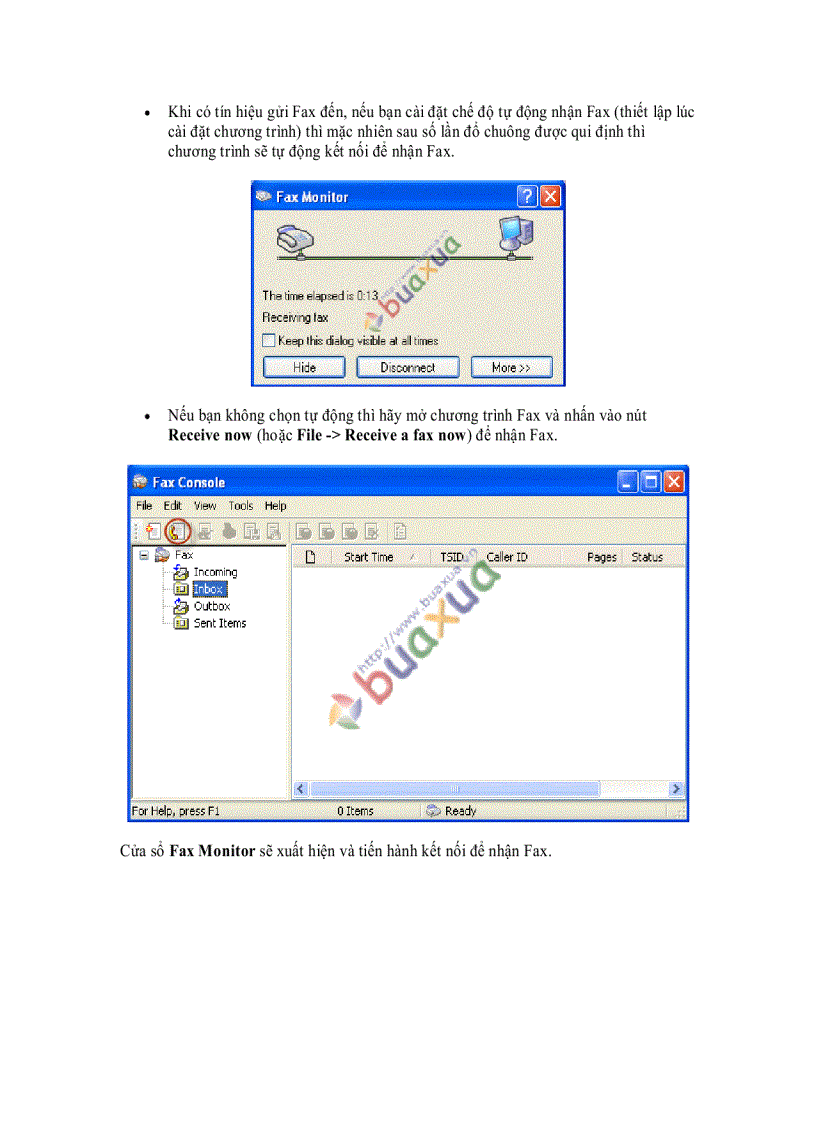 image for page Cách gửi và nhận Fax bằng máy vi tính