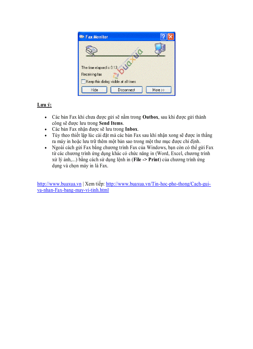 image for page Cách gửi và nhận Fax bằng máy vi tính