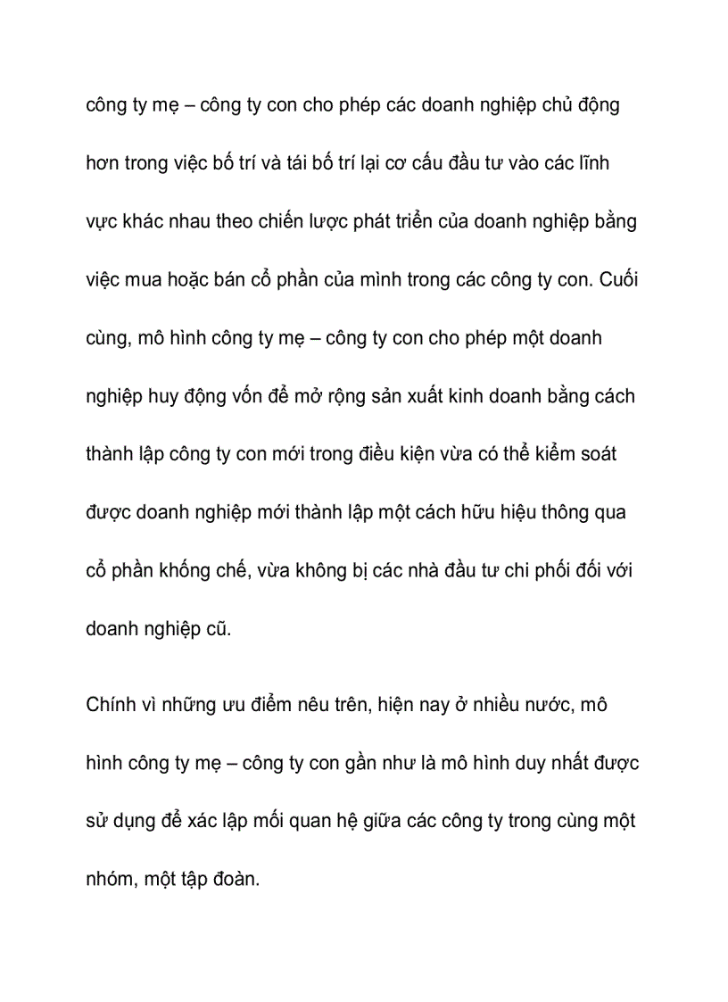 image for page Mô hình công ty mẹ công ty con 1