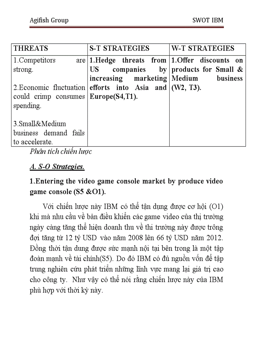 image for page SWOT của IBM