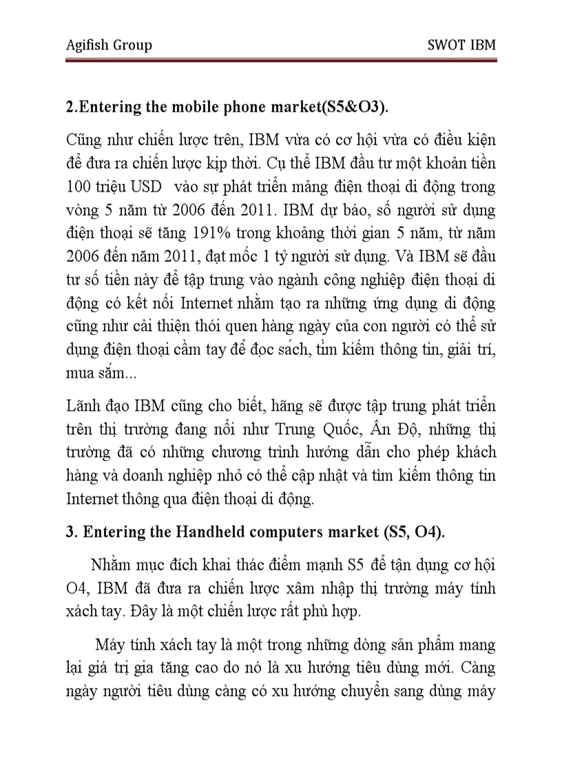 image for page SWOT của IBM