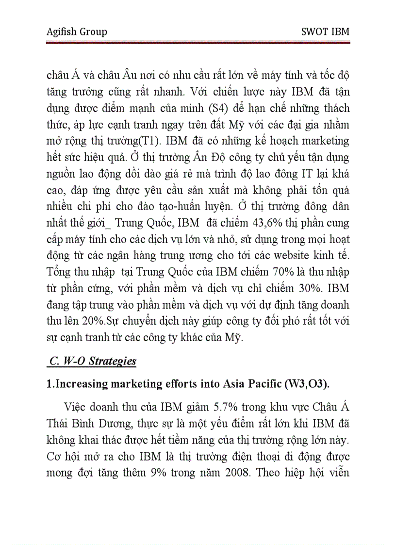 image for page SWOT của IBM