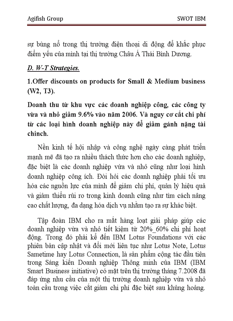 image for page SWOT của IBM