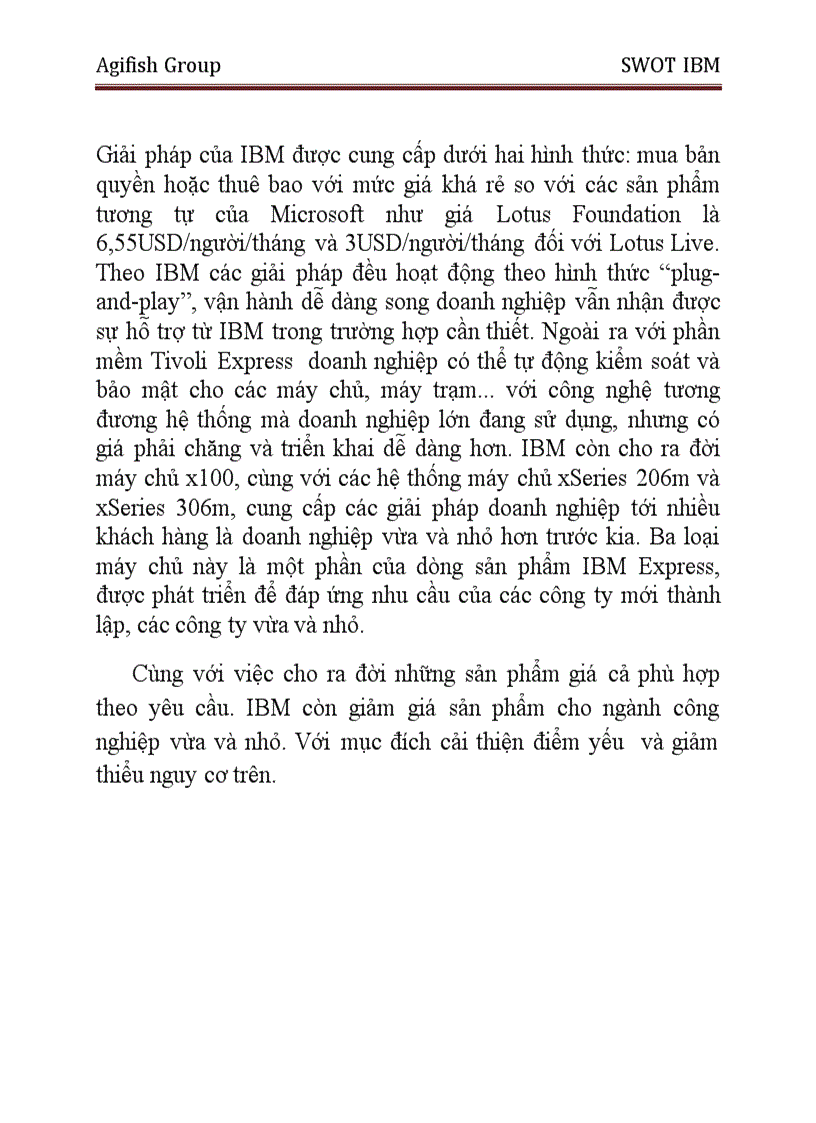 image for page SWOT của IBM