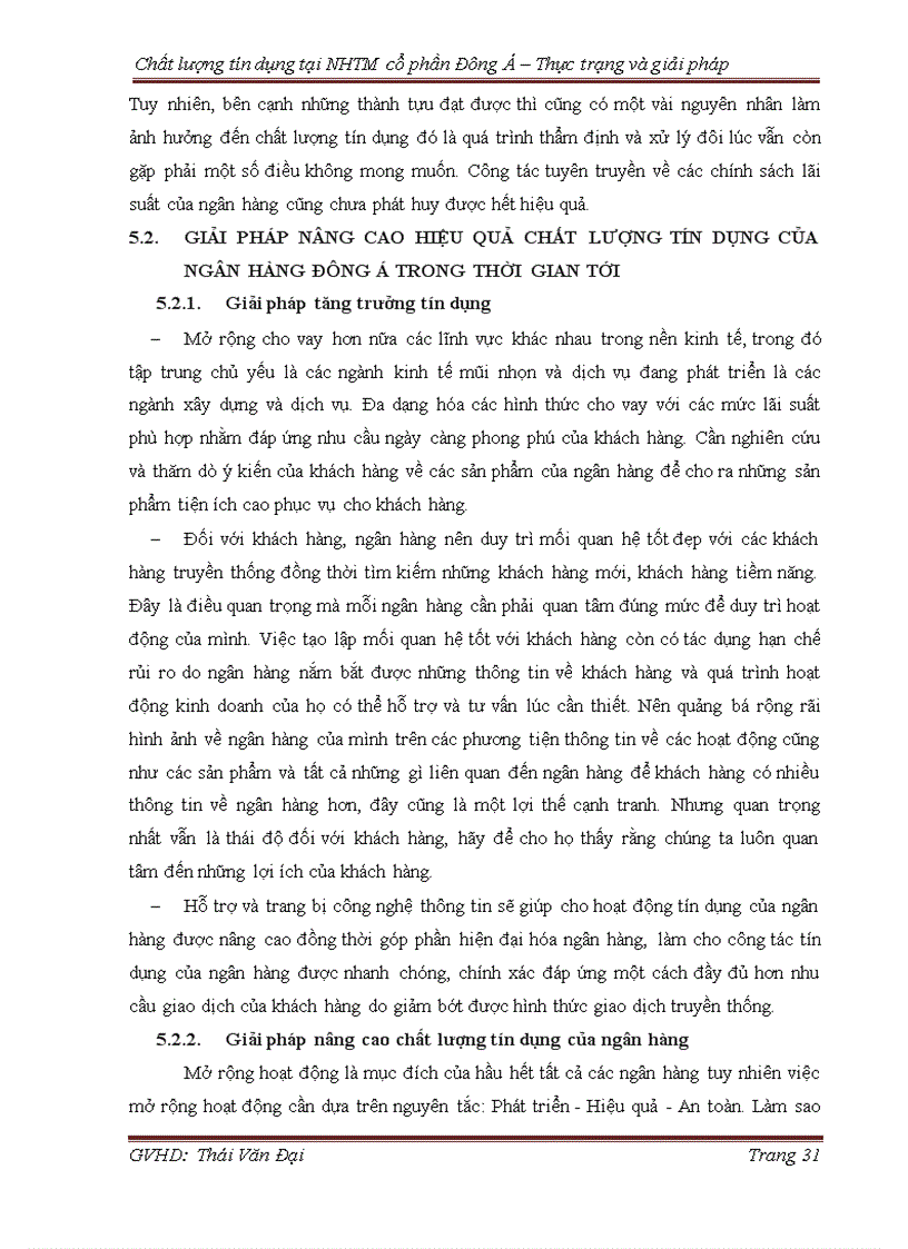 image for page Chất lượng tín dụng tại ngân hàng cổ phần dông á