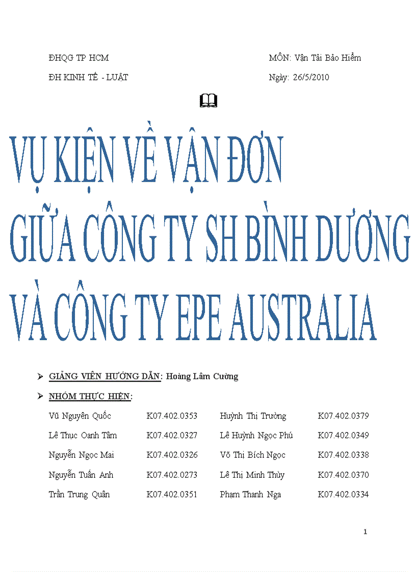 Vụ kiện vận đơn