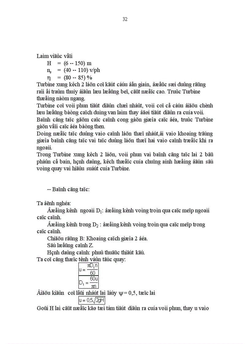 image for page Đường đặc tính của Turbine