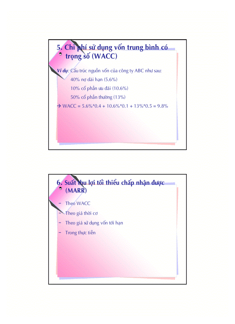 image for page Lập và phân tích dự án CHI PHÍ SỬ DỤNG VỐN