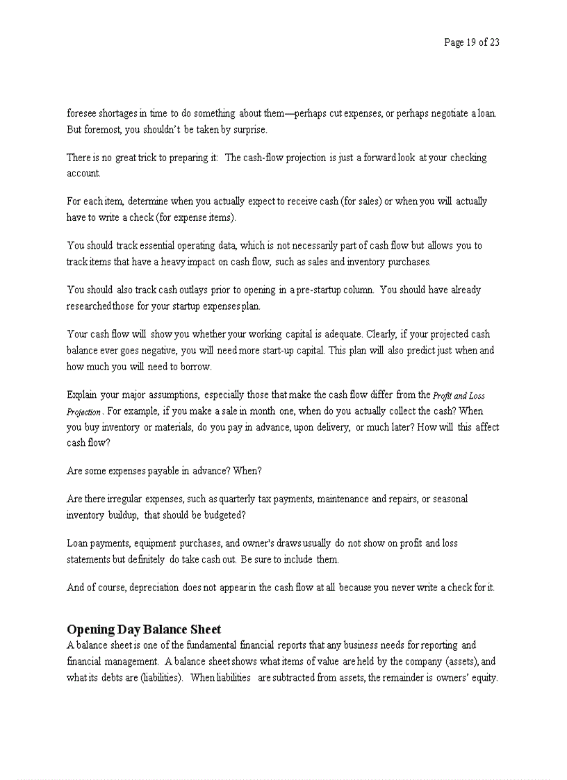 image for page Business Plan for a Startup Business