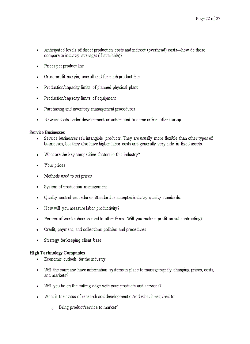 image for page Business Plan for a Startup Business