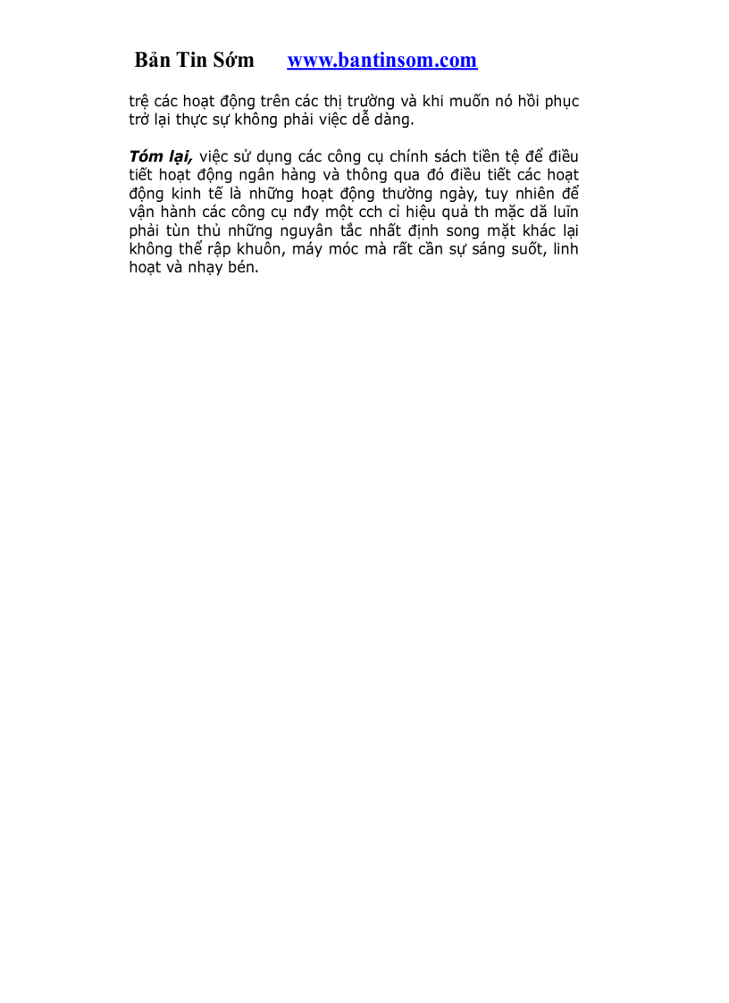 image for page Chính sách tiền tệ trong vai trò điều tiết hoạt động của các ngân hàng thương mại