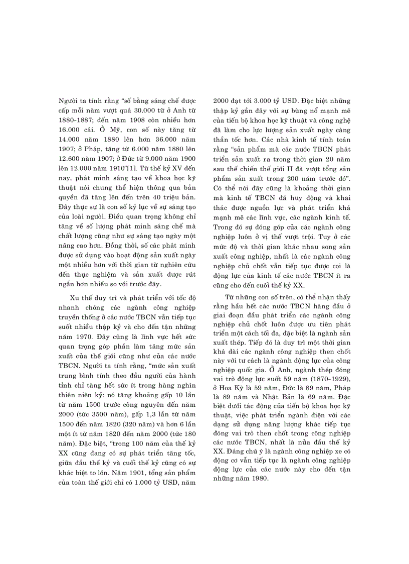 image for page Vai trò và xu hướng phát triển của các ngành sản xuất truyền thống ở các nước tư bản phát triển