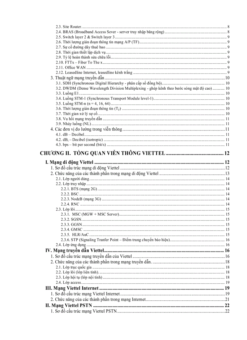 Tài liệu tổng quan viễn thông viettel