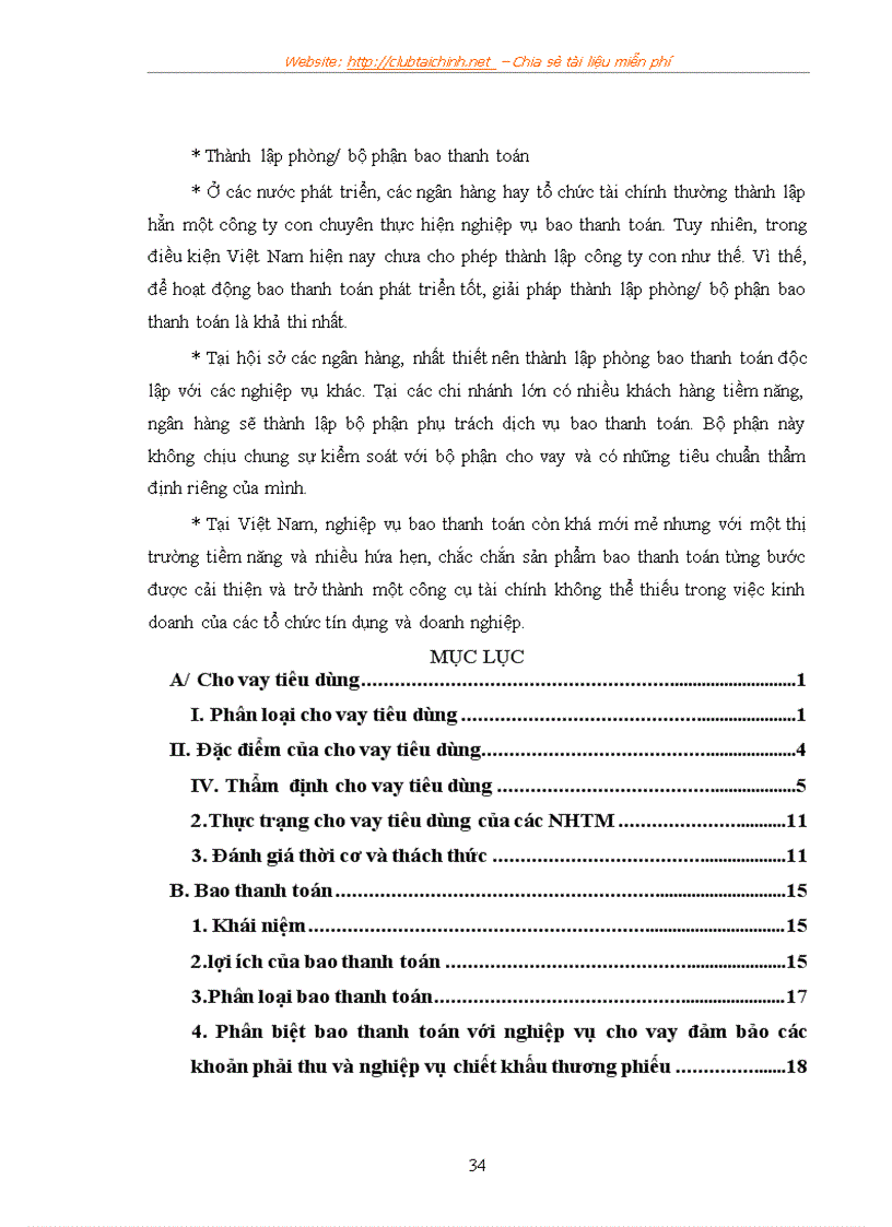 image for page Cho vay tiêu dùng và bao thanh toán