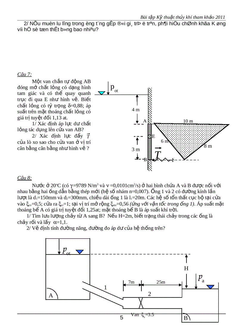 image for page Bài tập kỹ thuật thủy khí 1