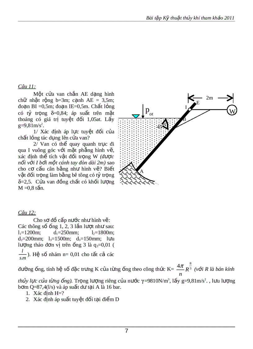 image for page Bài tập kỹ thuật thủy khí 1