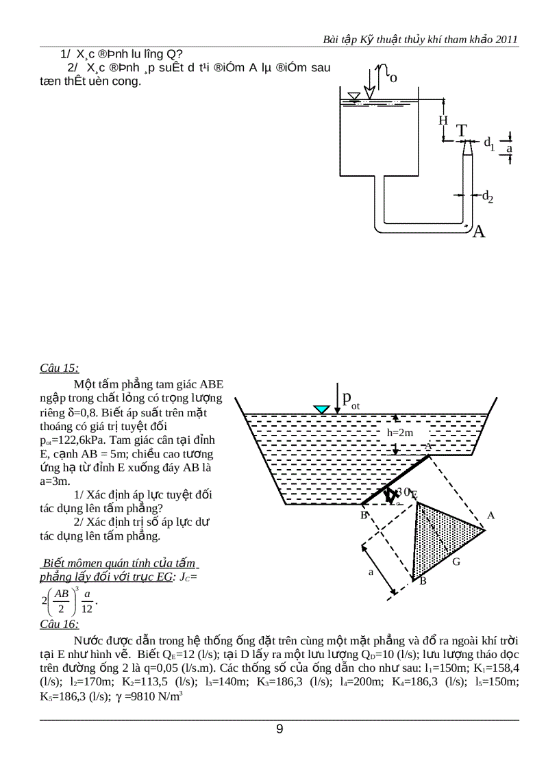 image for page Bài tập kỹ thuật thủy khí 1