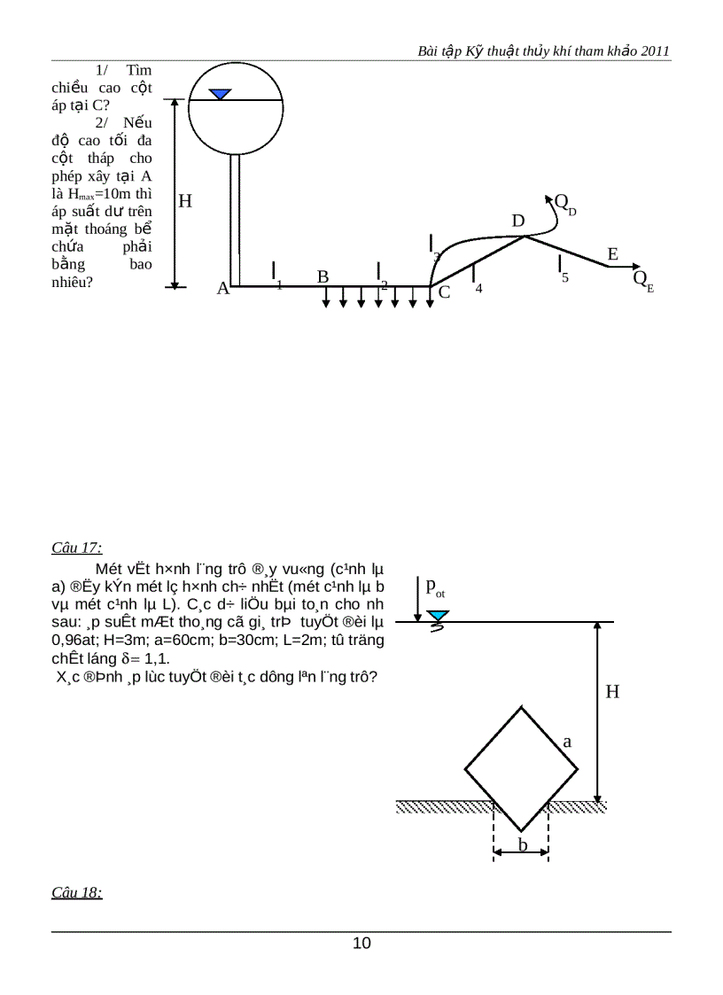 image for page Bài tập kỹ thuật thủy khí 1